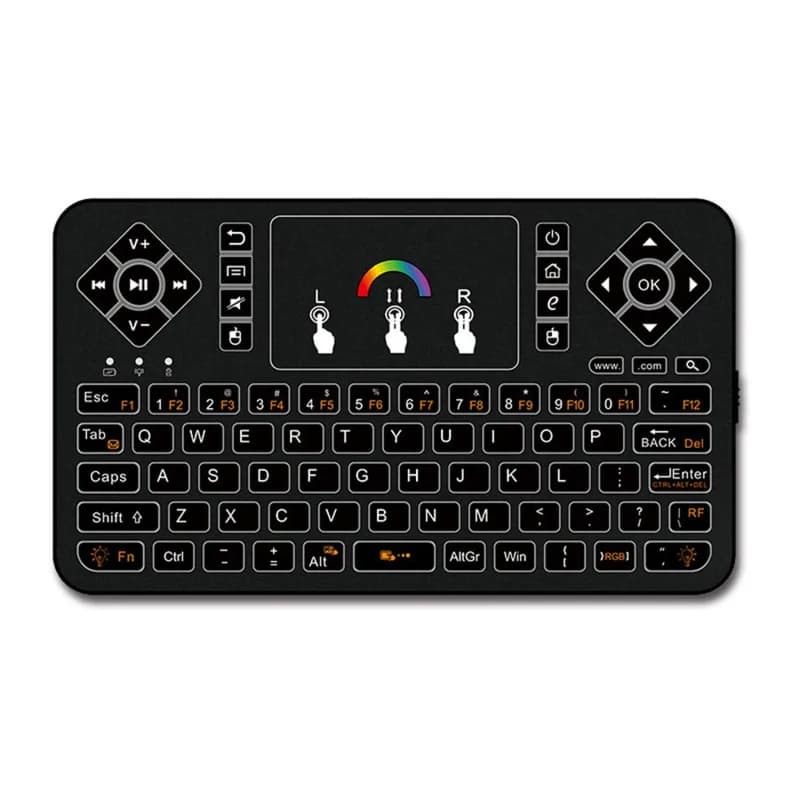 Raspberry Pi 3/2B/Zero Мини-портативная беспроводная клавиатура с сенсорной панелью 2,4 ГГц и подсветкой