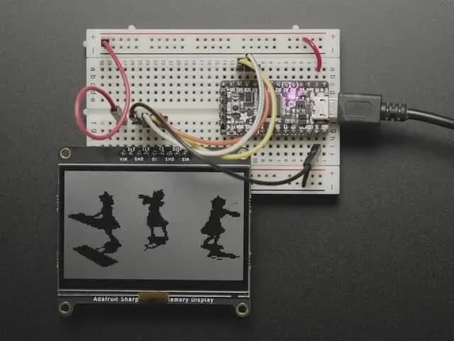 Дисплей Adafruit SHARP с памятью - 2,7 дюйма, монохромный, 400 x 240 пикселей