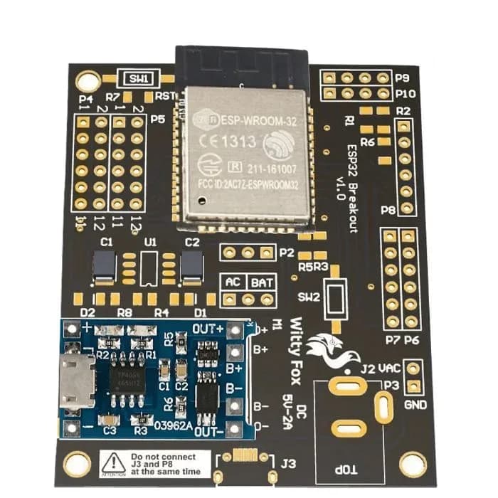 Witty Fox - Штормовая плата ESP32 с поддержкой зарядки аккумулятора и беспроводного программирования