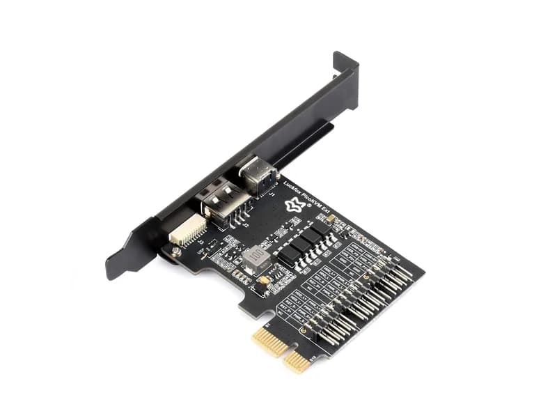 Плата расширения Luckfox PicoKVM Ext, совместимая со слотами PCIe ×1 / ×4 / ×8 / ×16, адаптирующая USB-порты материнской платы, работает с Luckfox PicoKVM для удаленного управления питанием